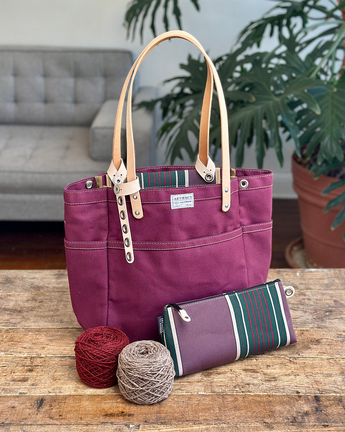 Artifact Knitting &amp; Crochet Project Tote Bag Review: Canvas and Leather, Made in Omaha