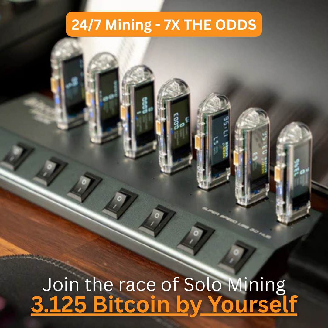 Bitcoin Merch 7x NerdMiner 2 USB Solo Bitcoin Miner Combo Review