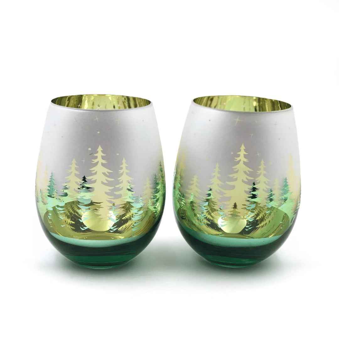 DRNKART Studios Christmas Pine Tree Stemless Wine Glasses Review