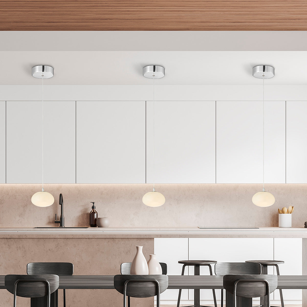 Finesse Decor Spanish Alabaster Pendant Review: Chrome-Finish LED Lighting
