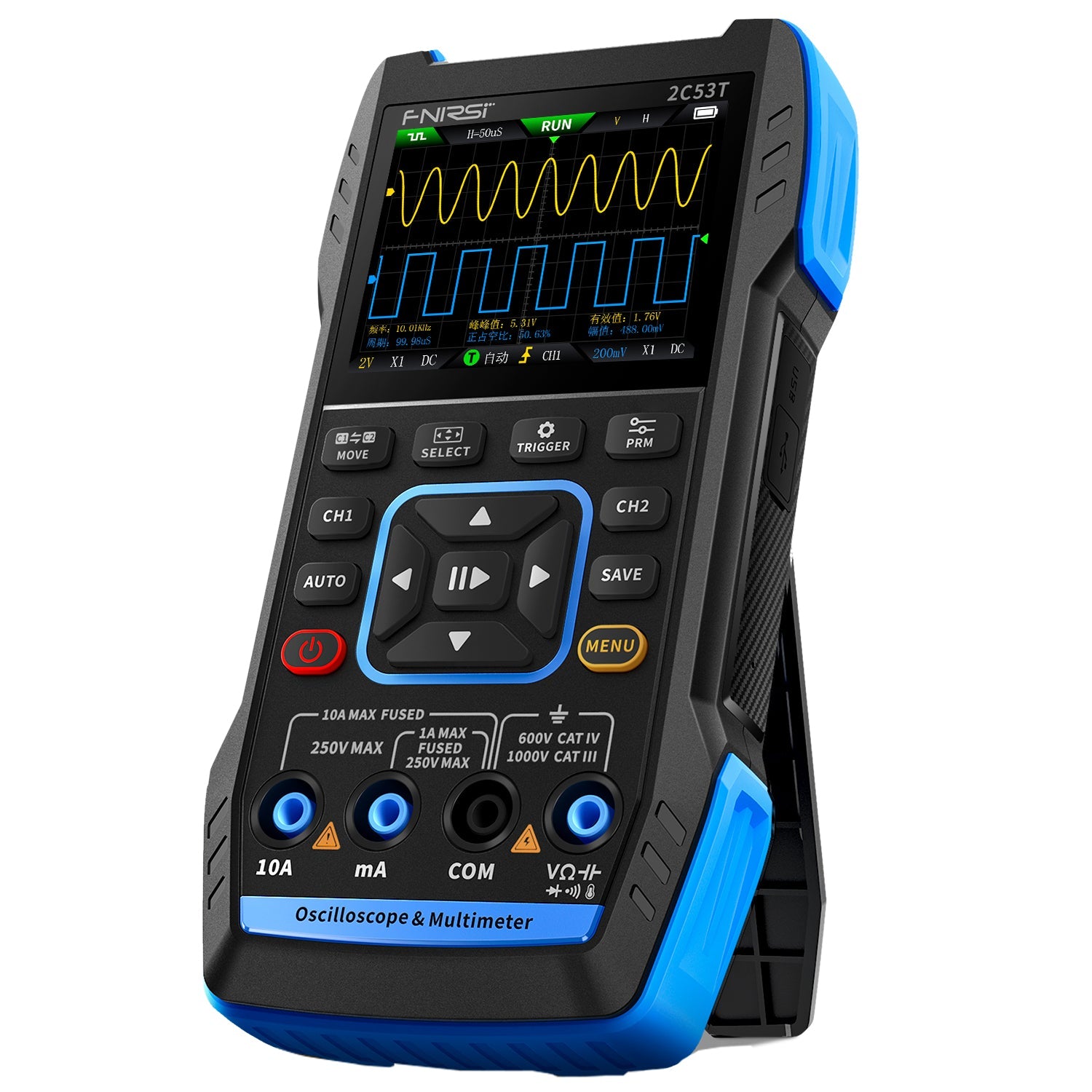FNIRSI 2C53T 3-in-1 Oscilloscope Review: Portable Multimeter & Signal Generator
