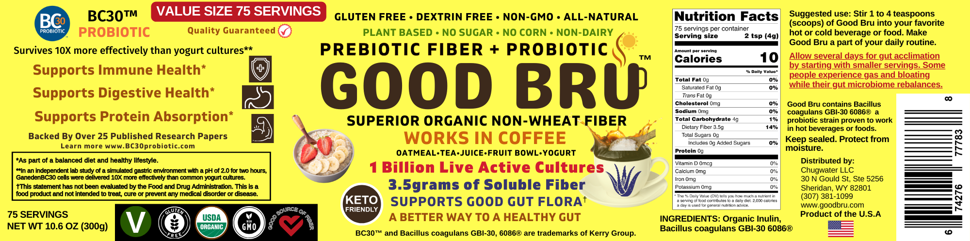 GOOD BRU Organic Prebiotic Fiber + Probiotic Coffee Enhancer Review: My Coffee Got a Gut-Health Upgrade