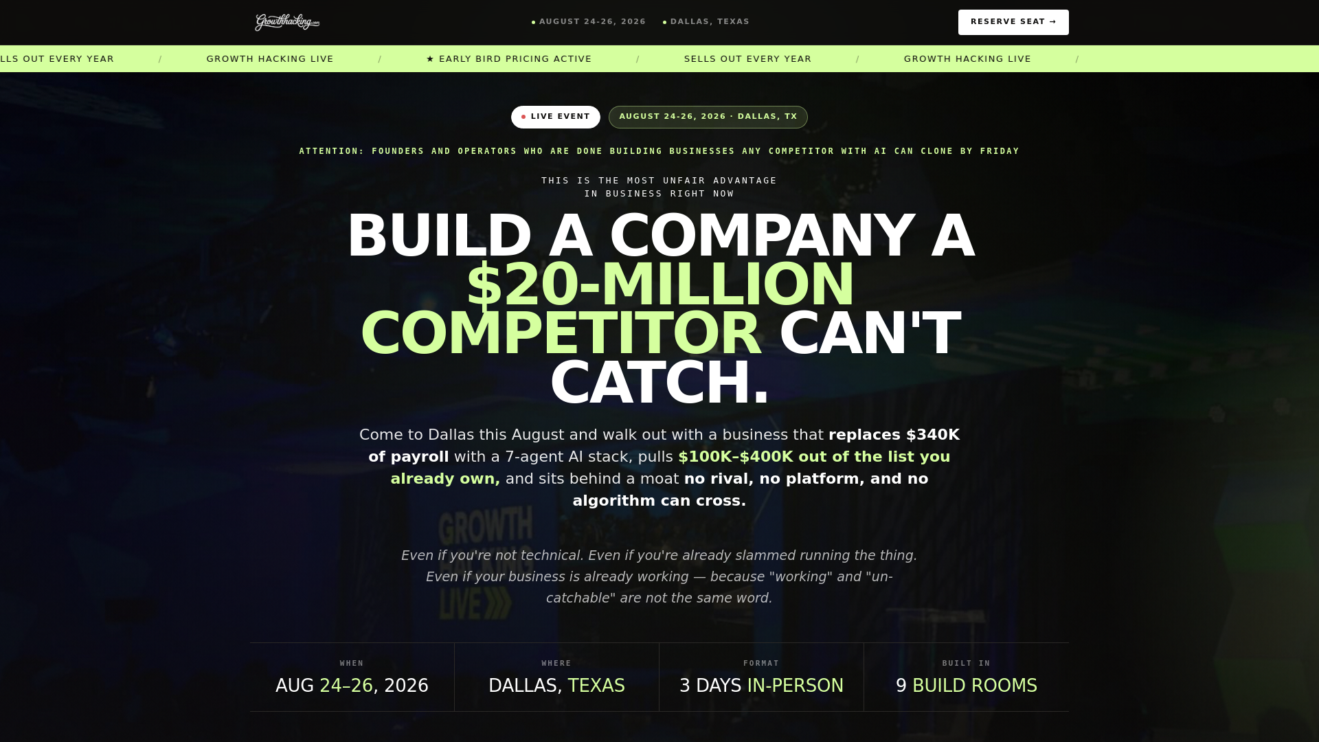 Growth Hacking Live 2026 Review: Is Perry Belcher's Dallas AI Business Event Worth It?