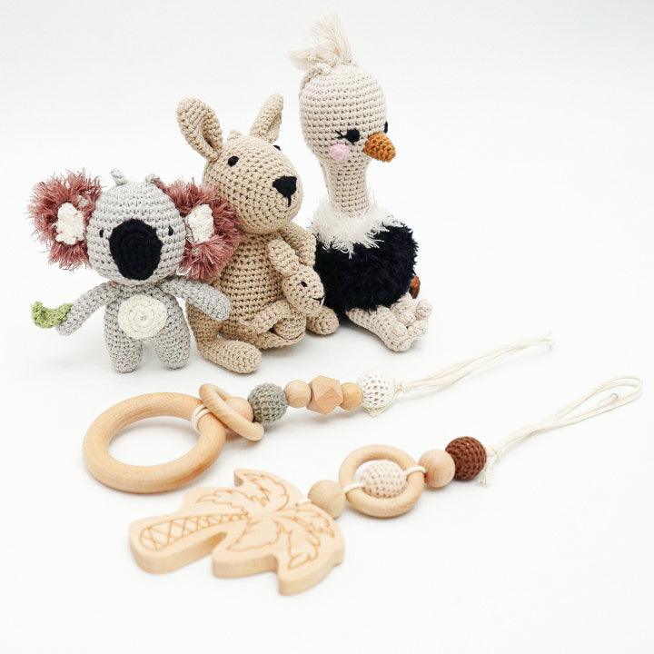 Jabaloo Handmade Crochet Toys for Baby Gym Review: Australian Friends Edition