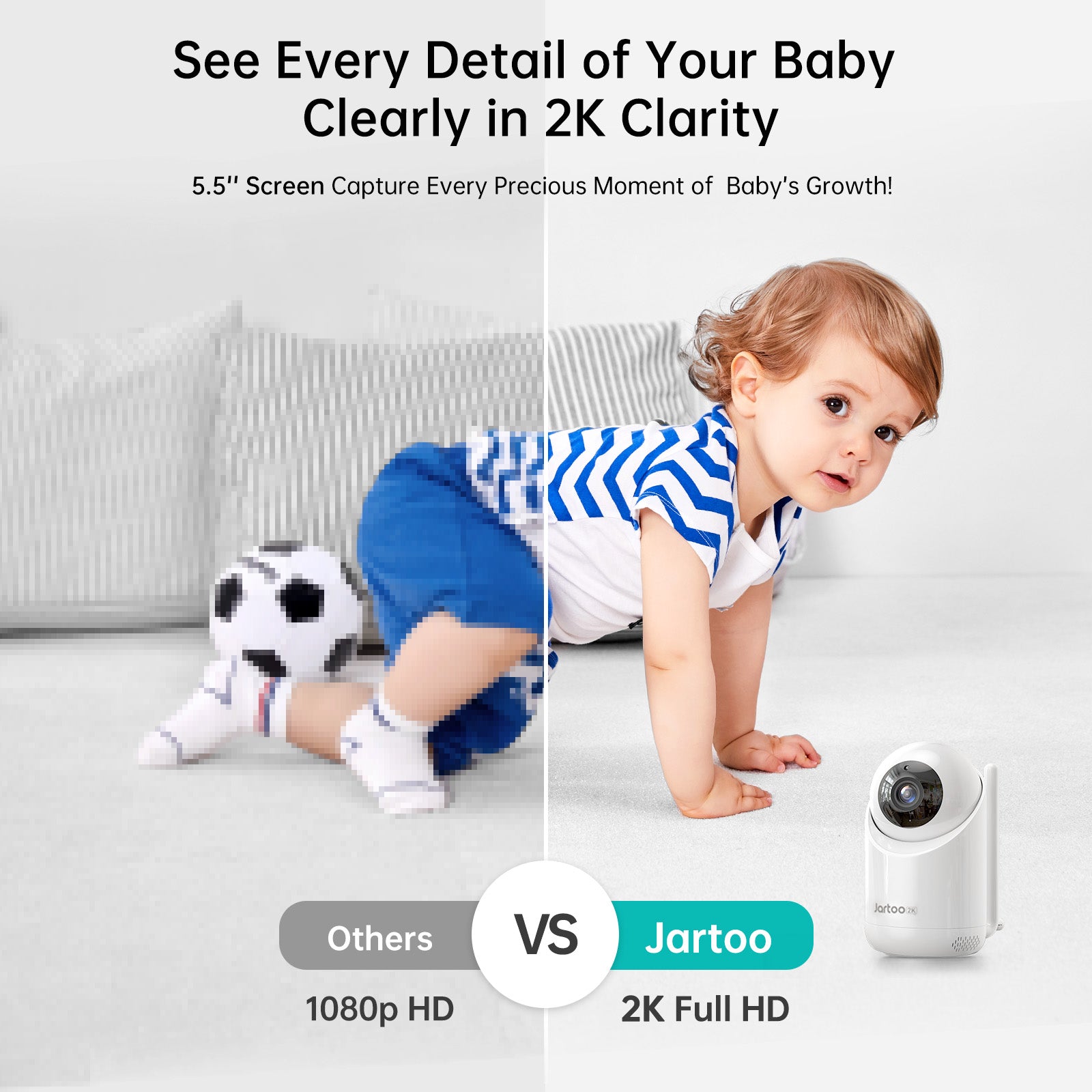 Jartoo 2K Video Baby Monitor Screen Review: Big, Clear, No WiFi Needed