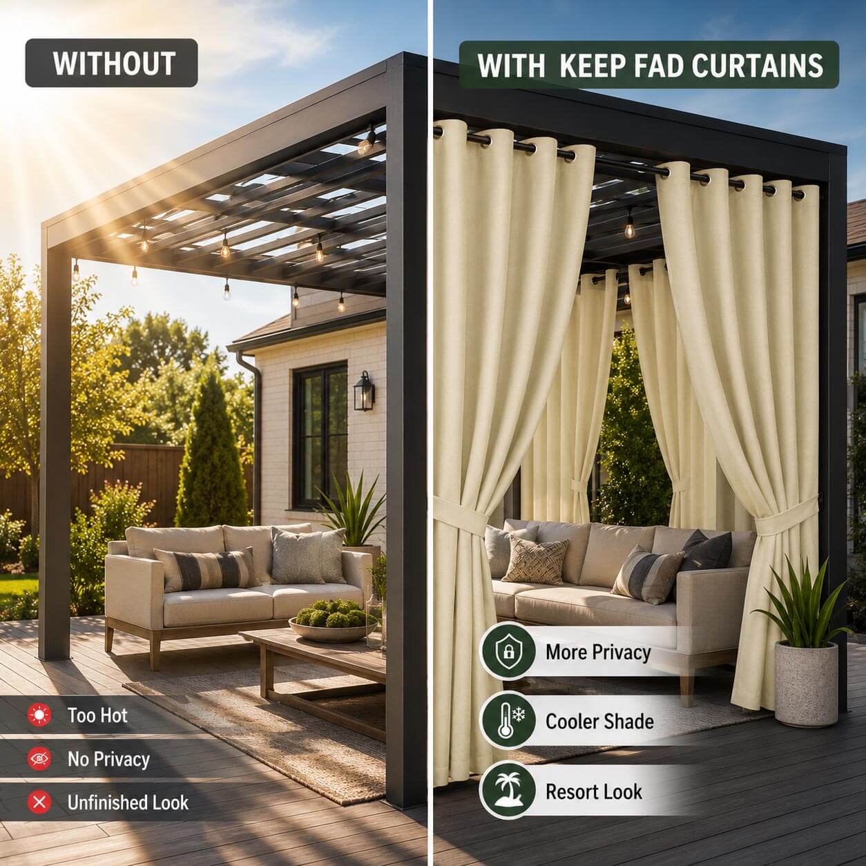 KeepFad Extra-Wide Outdoor Curtains Review: Waterproof Patio Privacy