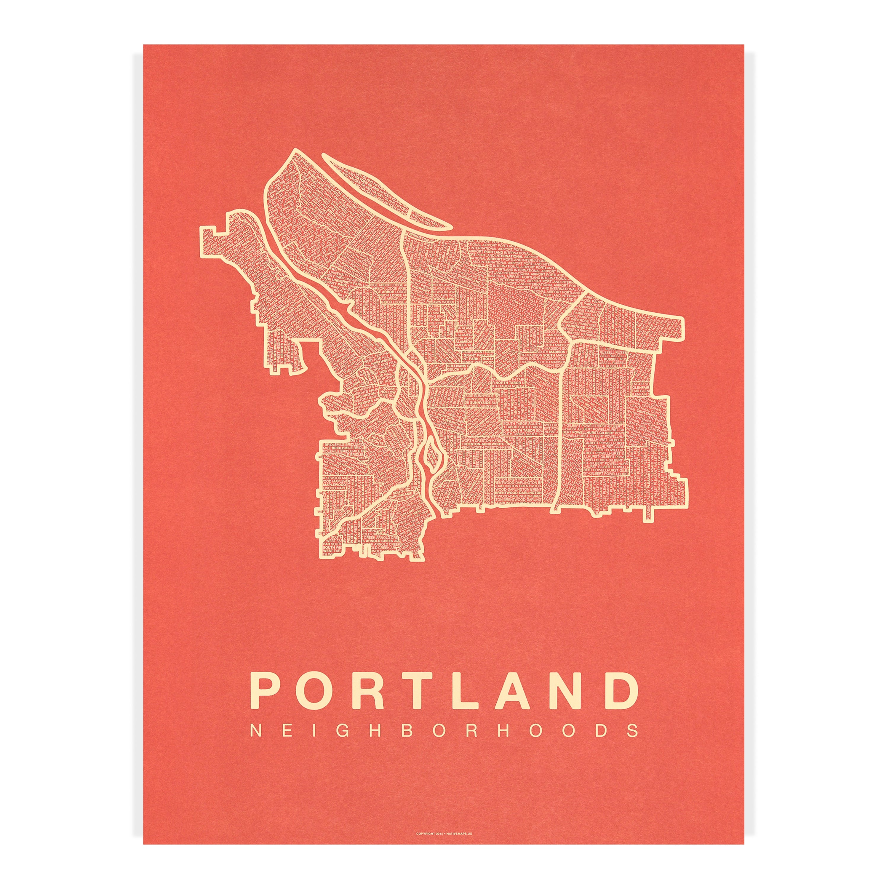 Native Maps Portland Neighborhood Map Art Poster Review: A Love Letter to My City on My Wall