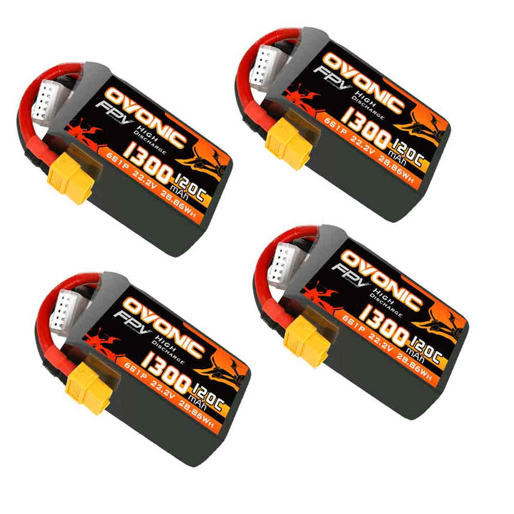 Ovonic 120C 6S 1300mAh LiPo Battery 4-Pack Review: FPV Racing Power Tested by Reviewers