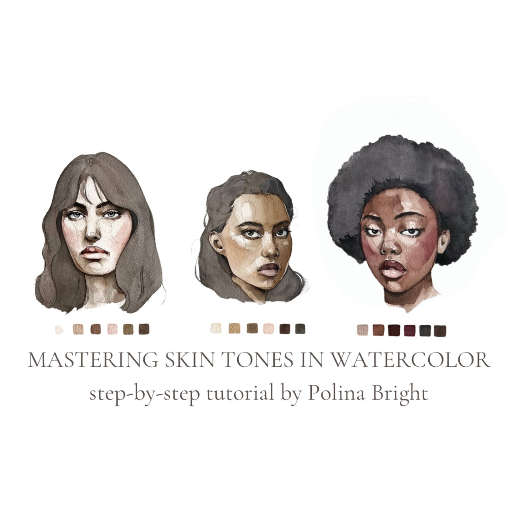 Mastering Skin Tones in Watercolor Review: Polina Bright's 55-Page Digital Guide