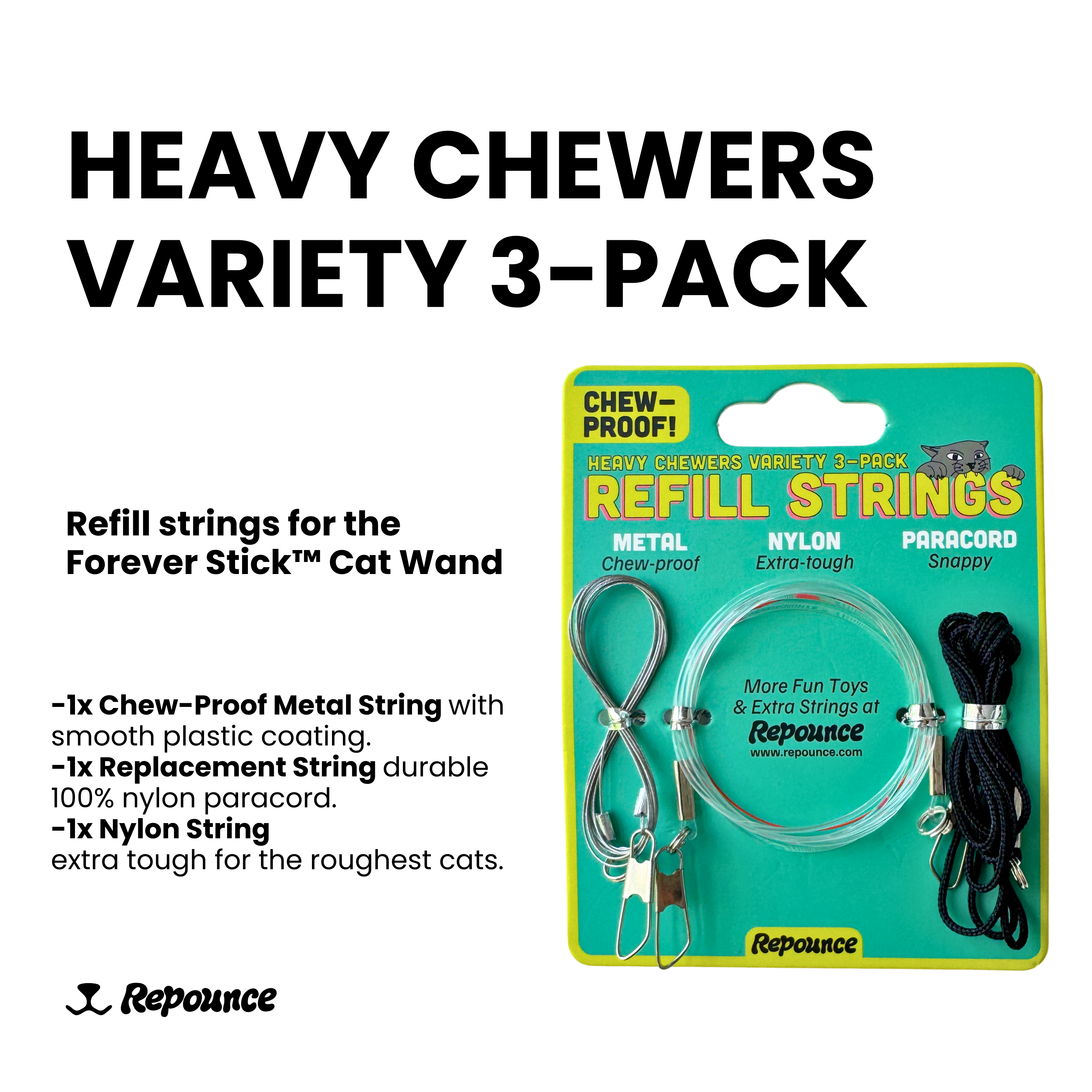 Repounce Heavy Chewers Pack Refill Strings Review: Chew-Resistant Replacements for the Forever Stick Cat Wand