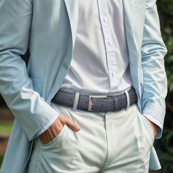 Roger Ximenez Gray Mock Gator Leather Belt Review: Custom-Made Luxury