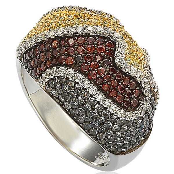 Suzy Levian Sterling Silver Cubic Zirconia Multi-Color Wavy Ring Review