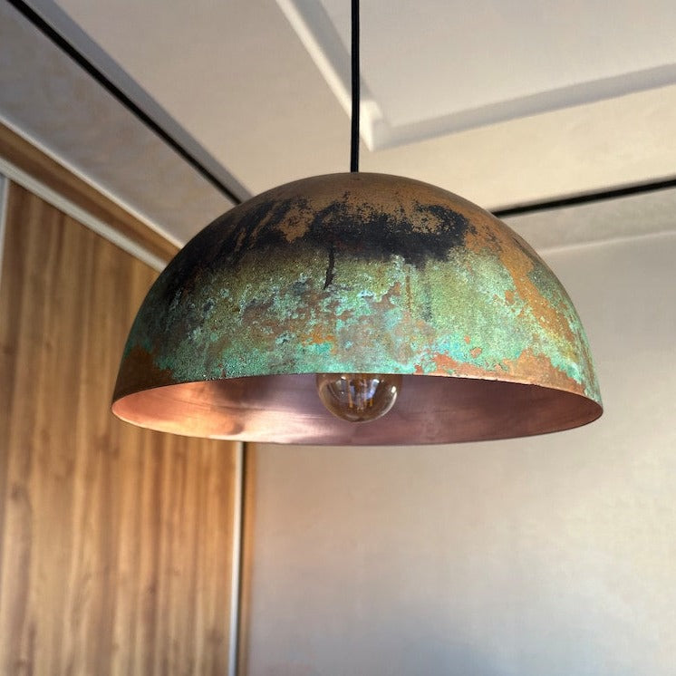 Zayian Handcrafted Copper Island Kitchen Lighting Review: Copper Dome Pendant Fixture