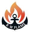 R W Flame logo